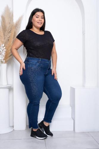 Jeans Elastizado Blue con Strass - Miniatura 2