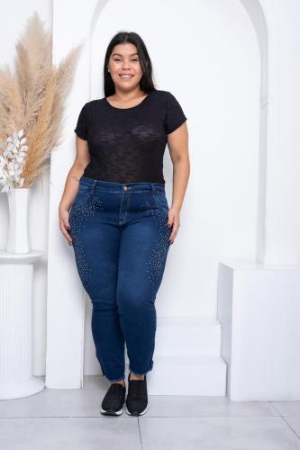 Jeans Elastizado Blue con Strass - Miniatura 3