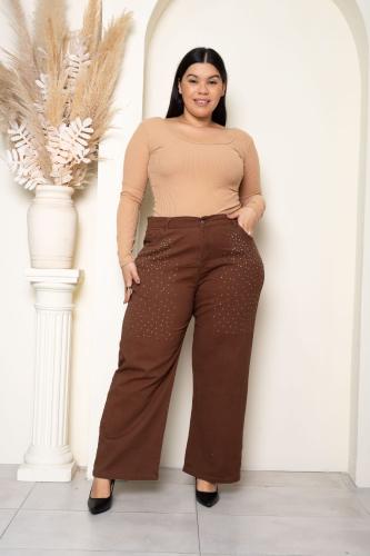 Wide Leg Bordo  Chocolate y Biege