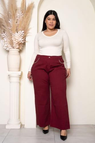 Wide Leg Bordo  Chocolate y Biege - Miniatura 3