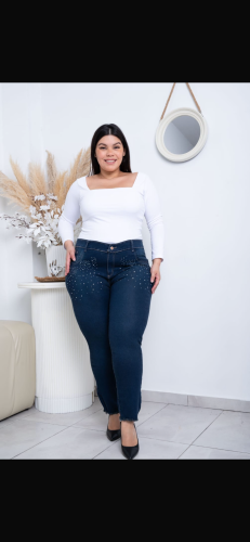 Jeans Óxido Elastizado con Stras - Miniatura 2