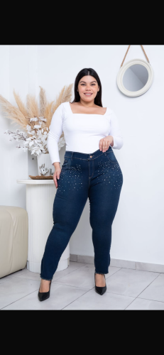 Jeans Óxido Elastizado con Stras - Miniatura 3