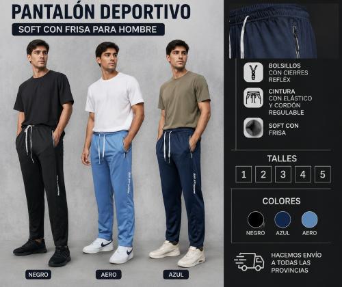 Pantalones Deportivos en Soft con Frisa