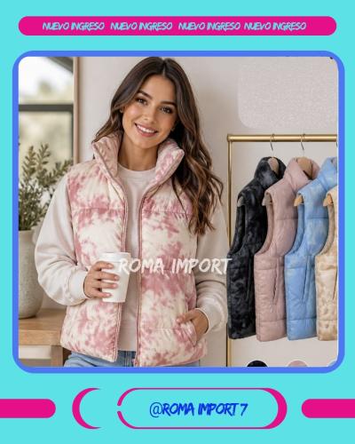 Chaleco Puffer Batik con Piel. - Miniatura 1