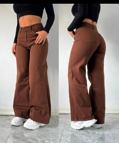 Wide Leg Chocolate Semielastizado