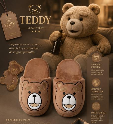 Pantuflon Oso Teddy Bordado Unico