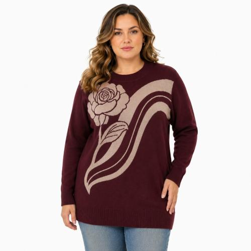 Sweater de Bremer Doble Hilo Rosa con Ondas