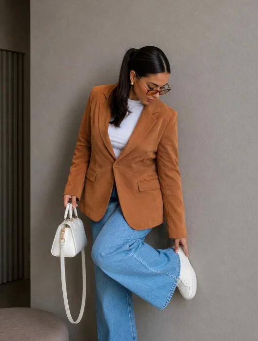 Blazer Largo  Gamuzado Terra