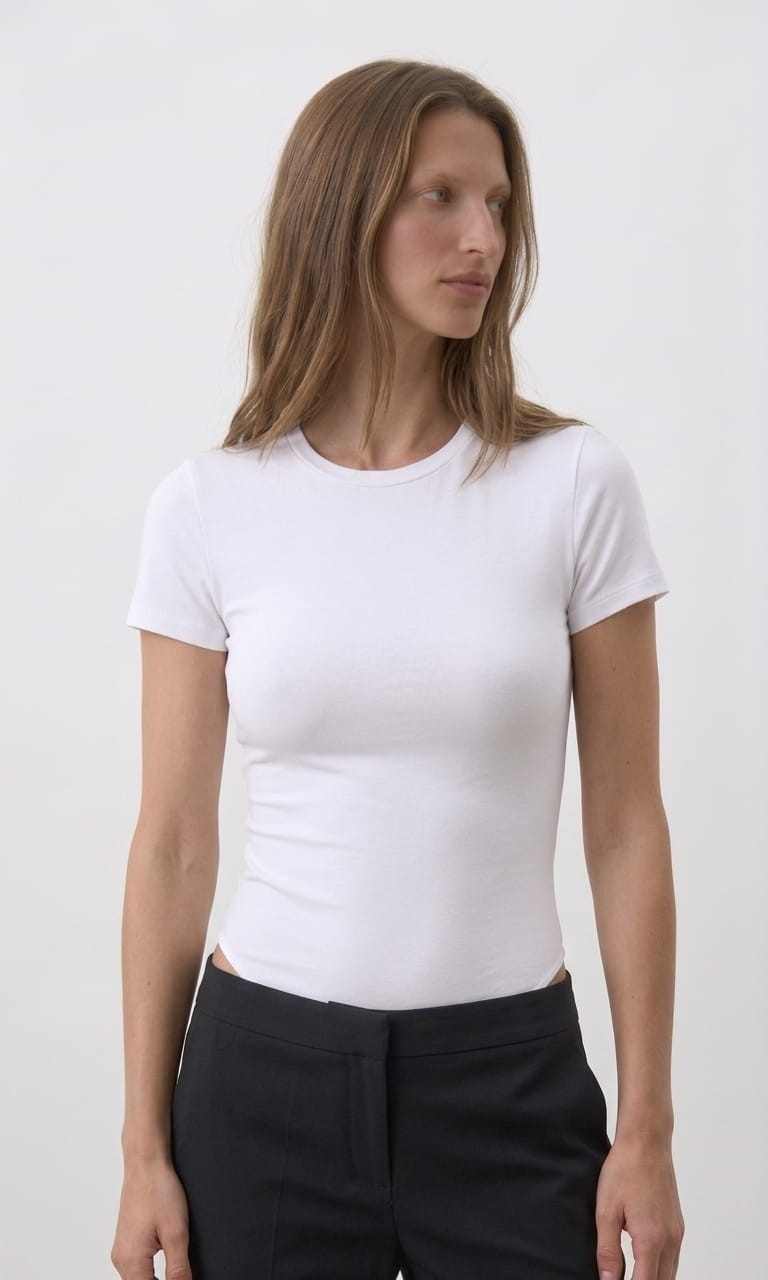 Remera Body M/corta Algodon y Lycra - Imagen 3