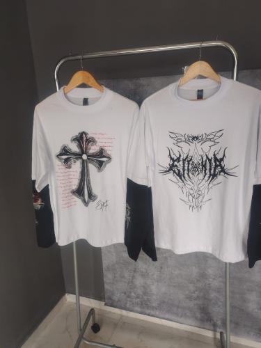 Remera Manga Larga Combinada