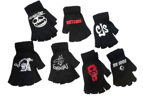 Guantes Dedos Cortados Bandas de Rock
