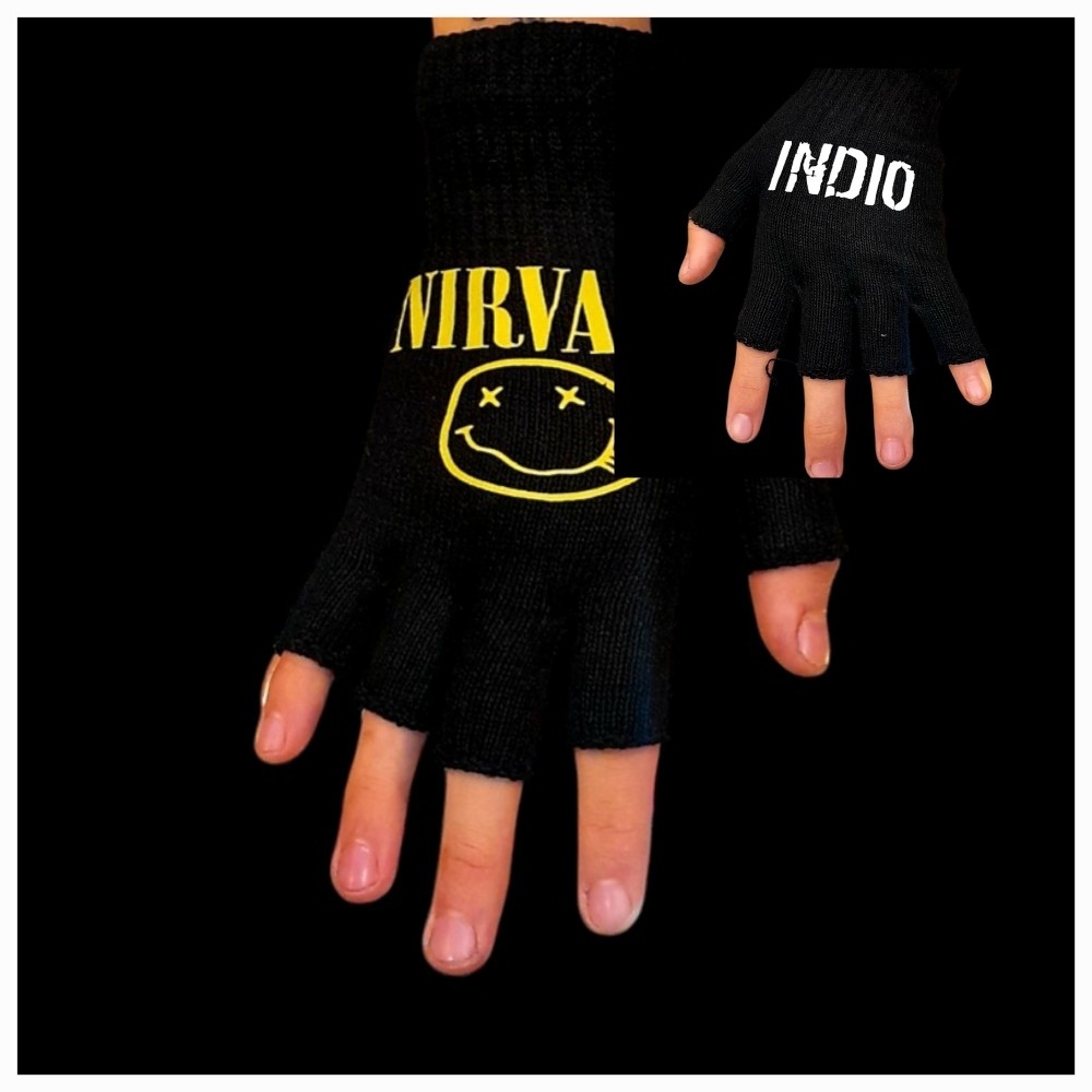 Guantes Dedos Cortados Bandas de Rock - Imagen 2