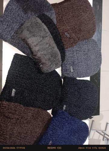 Gorros de Lana con Piel de Hombre - Miniatura 2