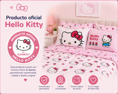 Juego de Sábanas 2 1/2 Hello Kitty Suavidad Cotton Touch - Licencia Oficial Sanrio - Miniatura 6