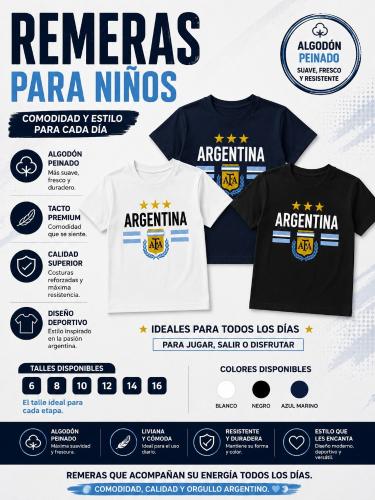 Remeras de Niños Algodón Peinado