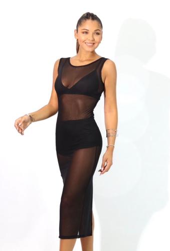 Vestido Largo Tul con Abertura
