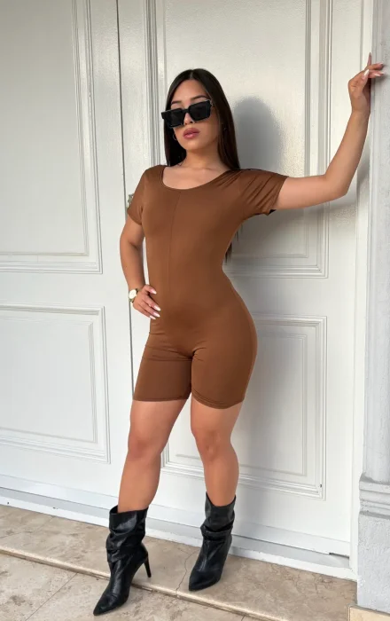 Catsuits Cortos con Frunce
