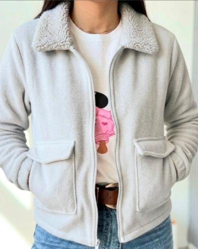 Campera de Corderito con Micro Polar