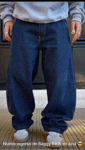 Baggy Jeans Raw Azúl  Unisex