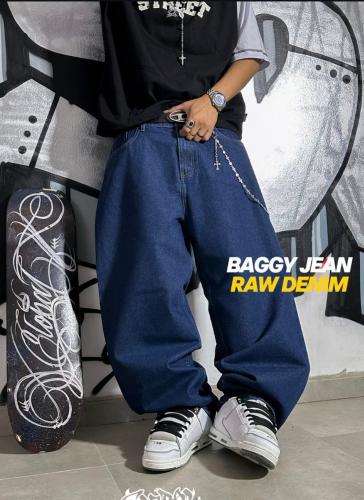 Baggy Jeans Raw Azúl  Unisex - Miniatura 3