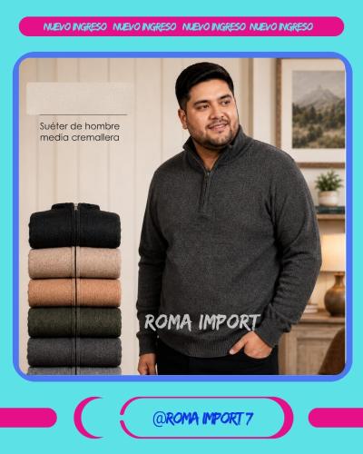 Sweater Frizado Medio Cierre Importado.  Talle Especial