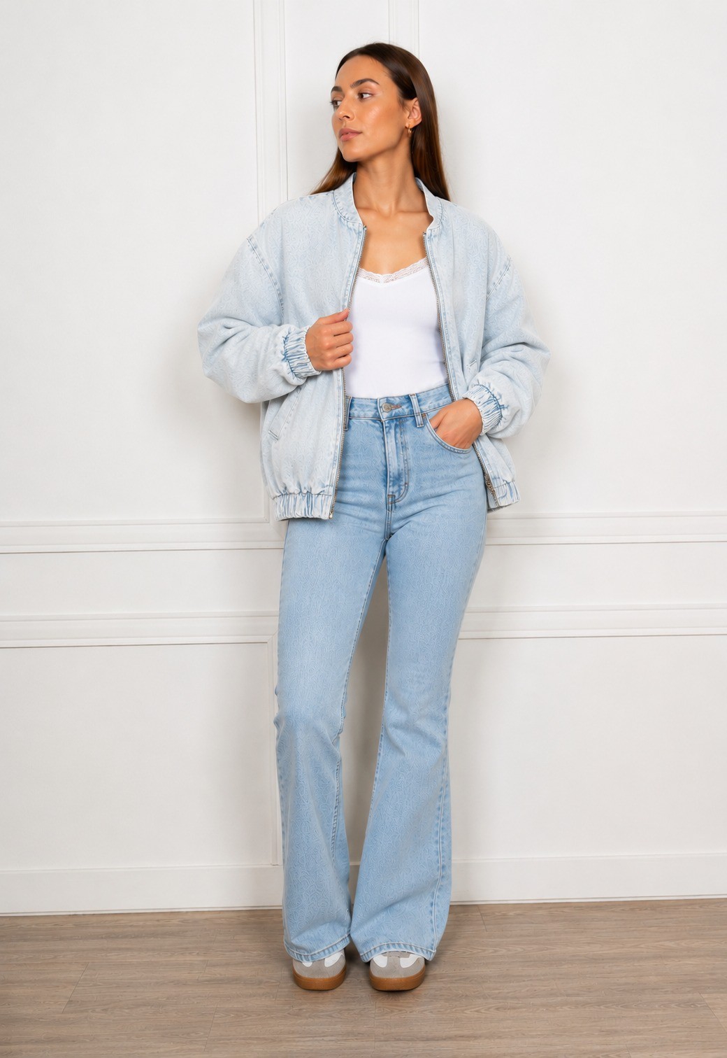 Campera Bomber Celeste - Imagen 2