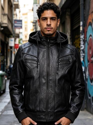 Campera Cuero Hombre con Piel