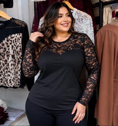 Bluzas con Encaje Talle Grande
