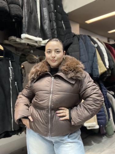 Campera Puffer I Negro & Marrón - Miniatura 2