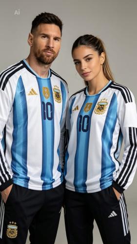 Camiseta Argentina Manga Larga Messi Unisex - Miniatura 2