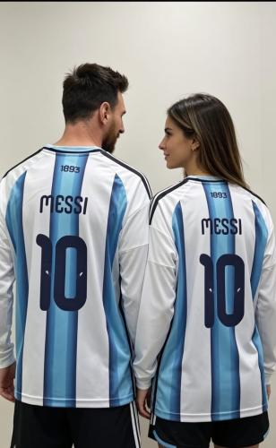 Camiseta Argentina Manga Larga Messi Unisex - Miniatura 3