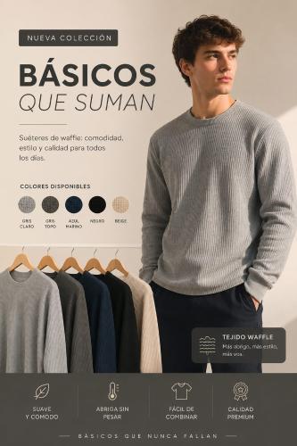 Sweater Tramado Tipo Wafle
