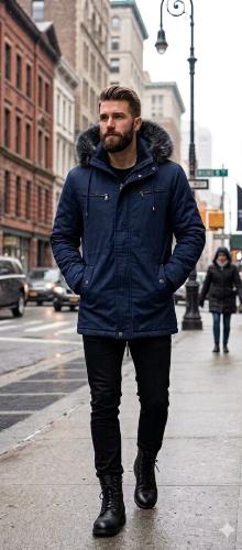 Parka de Gabardina con Piel por Dentro Importada