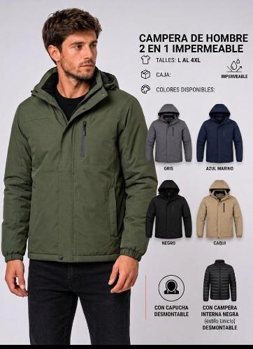 Campera Impermeable 2 en 1 de Hombre