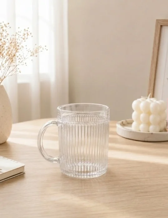 Set X 3 Tazas de Vidrio Rayadas