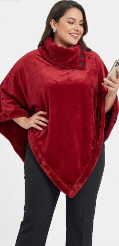 Poncho Plush con Piel
