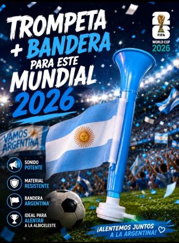 Trompeta + Bandera del Mundial