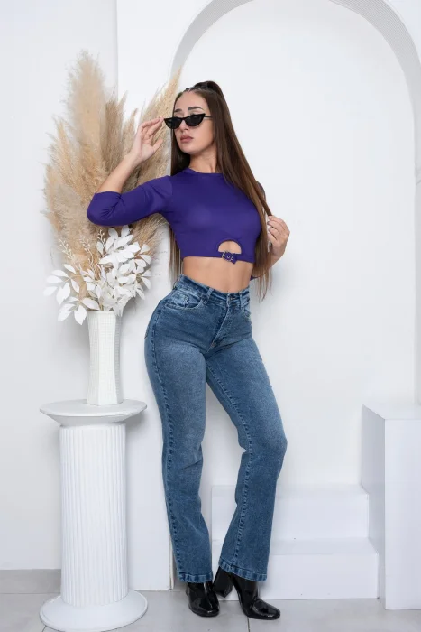 Jeans Wide Leg Elastizado