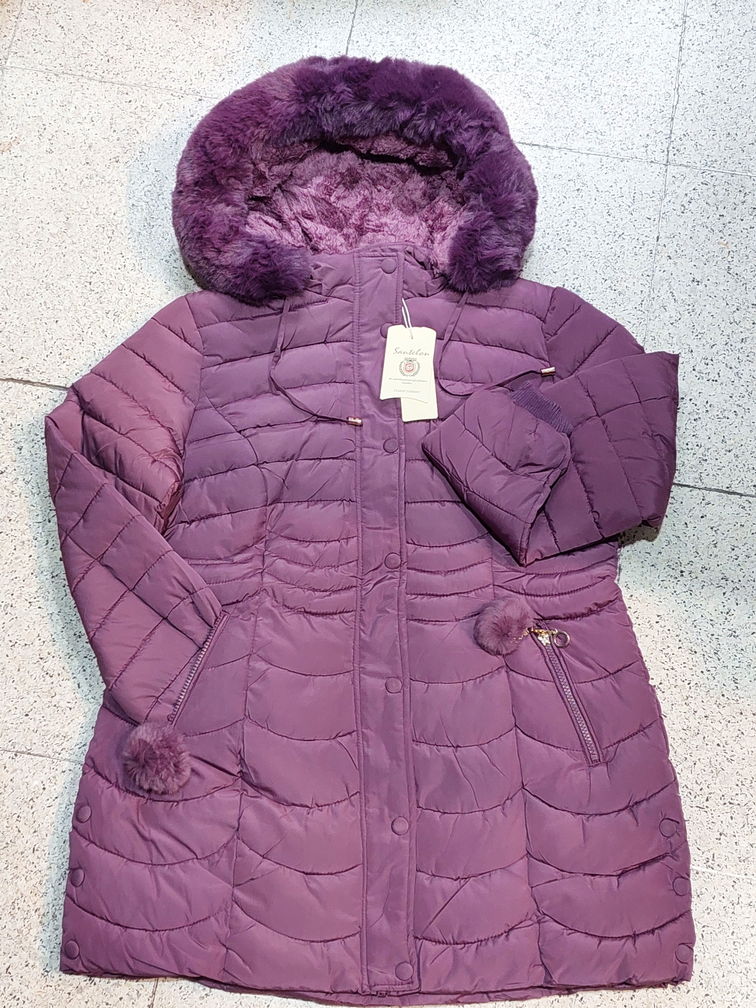Campera Larga C/piel T. Esp - Imagen 3
