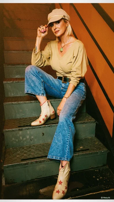 Jean Wide Leg Mujer Tiro Alto Azul Nevado