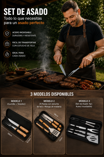 Sets de Asado Especial Dia del Padre  3 Modelos Disponibles