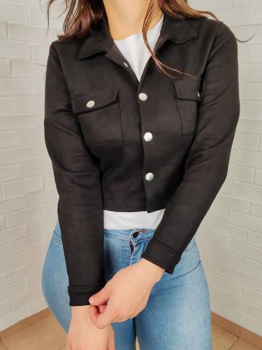Chaqueta con Botones Gamuzada