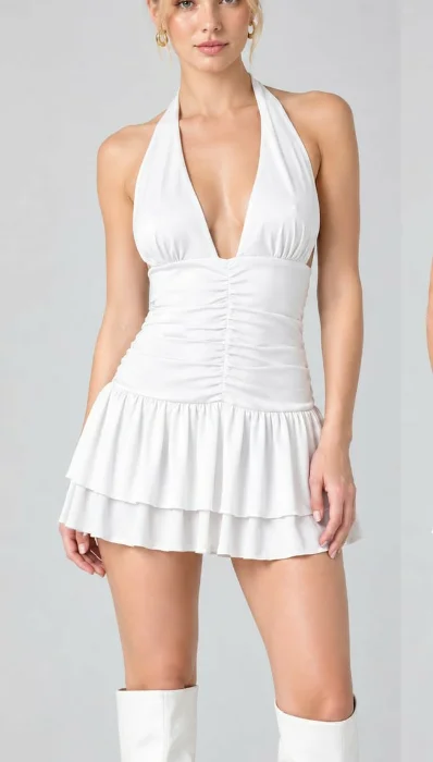 Vest. Marilyn Volados con Frunces Arrugados