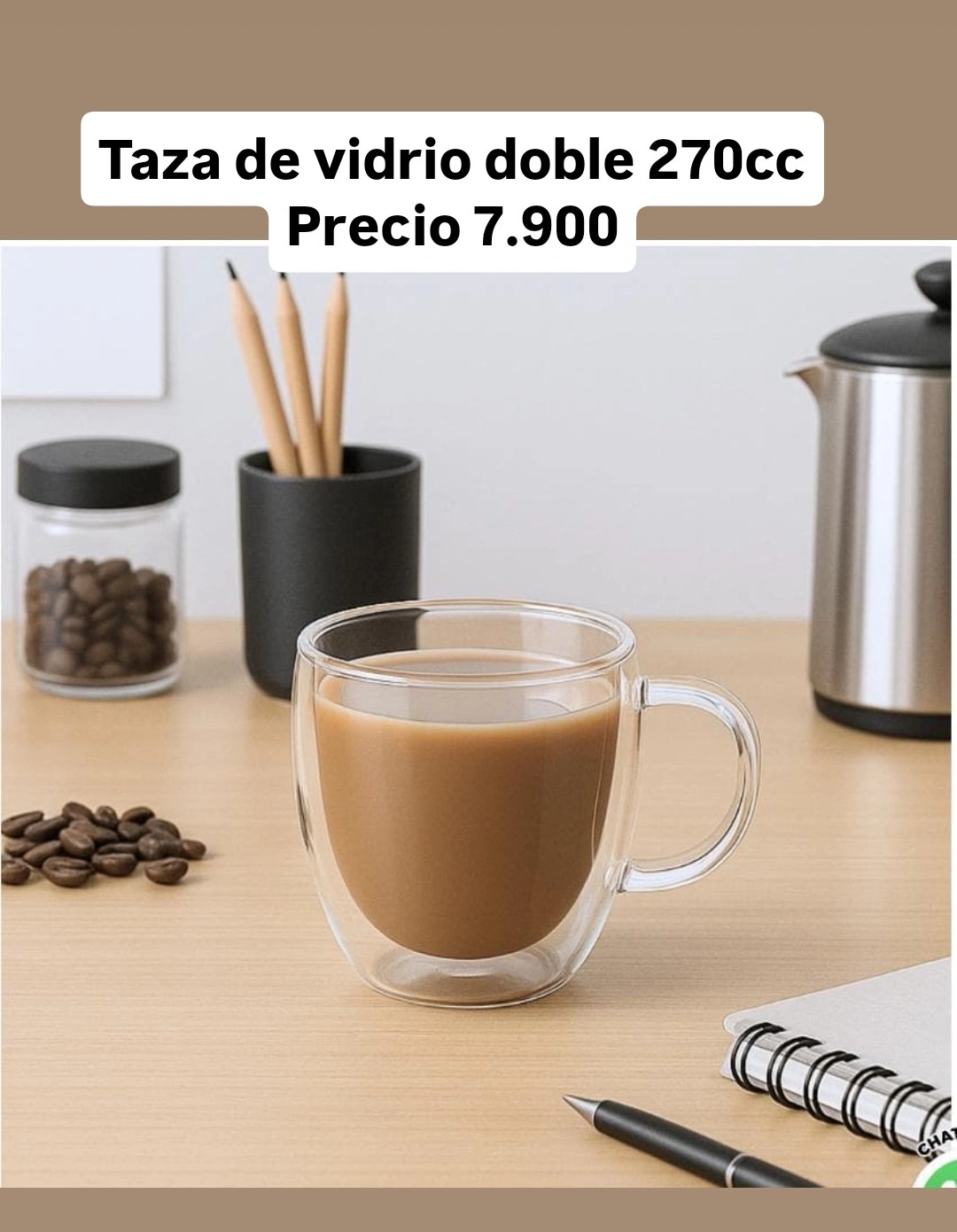 Vaso de Vidrio Nube y Vaso con Tapa Bambu - Imagen 3