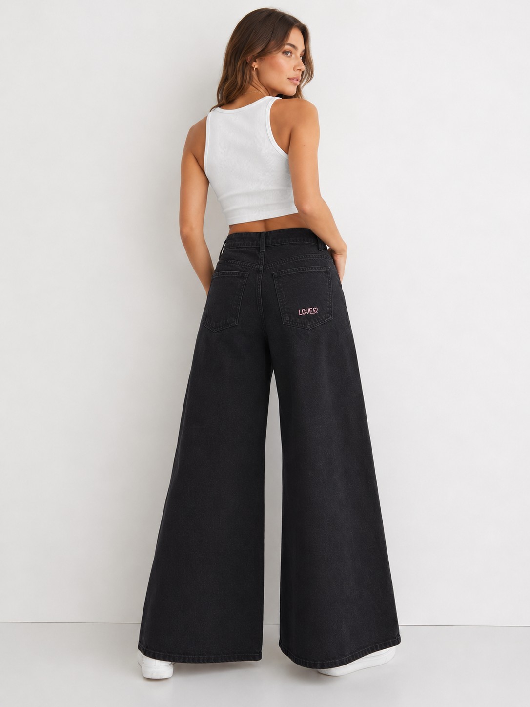Pantalón Wide_leg Palazzo  Tiro Medio - Imagen 2