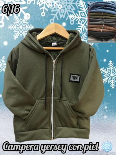 Campera Yersey con Piel