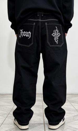 Baggy Negro Liso con Bordado