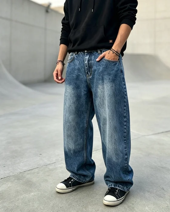 Baggy Azul Nevado con Localizado