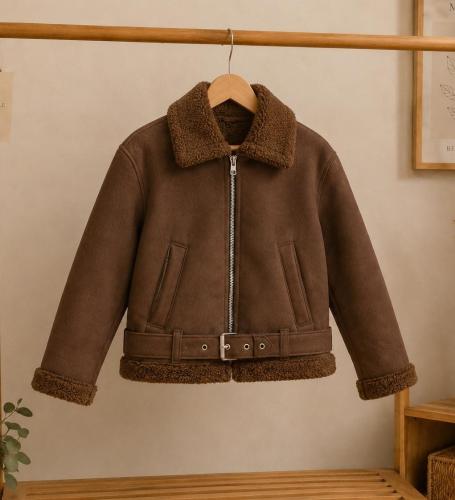 Campera Gamulan Hebilla con Piel