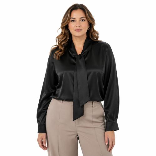 Blusa de Saten Corbata